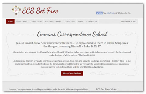 ECS Set Free: web design by Brian Lis