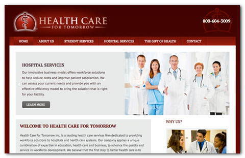 Health Care For Tomorrow: web design by Brian Lis