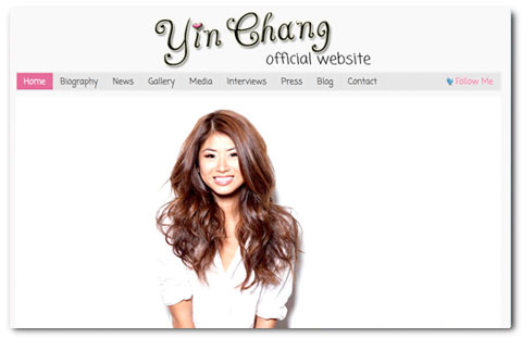 Yin Chang: web design by Brian Lis